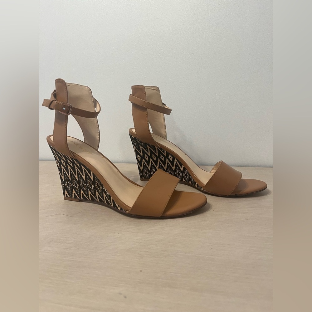 Nine West Tan Wedge Sandals